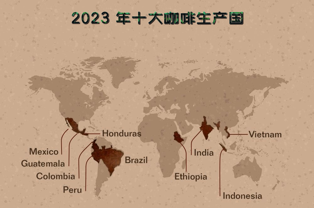 2023年十大咖啡生产国，你喝过几个国家生成的咖啡豆