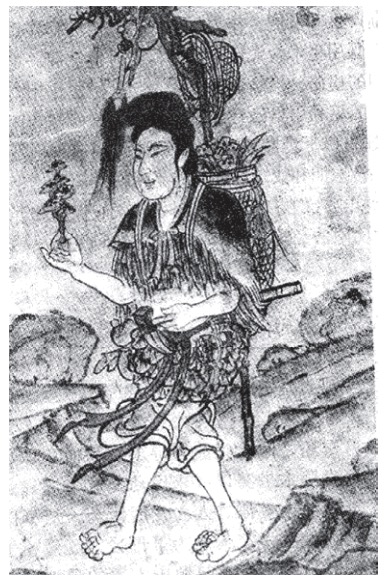 神农像右手所持为灵芝